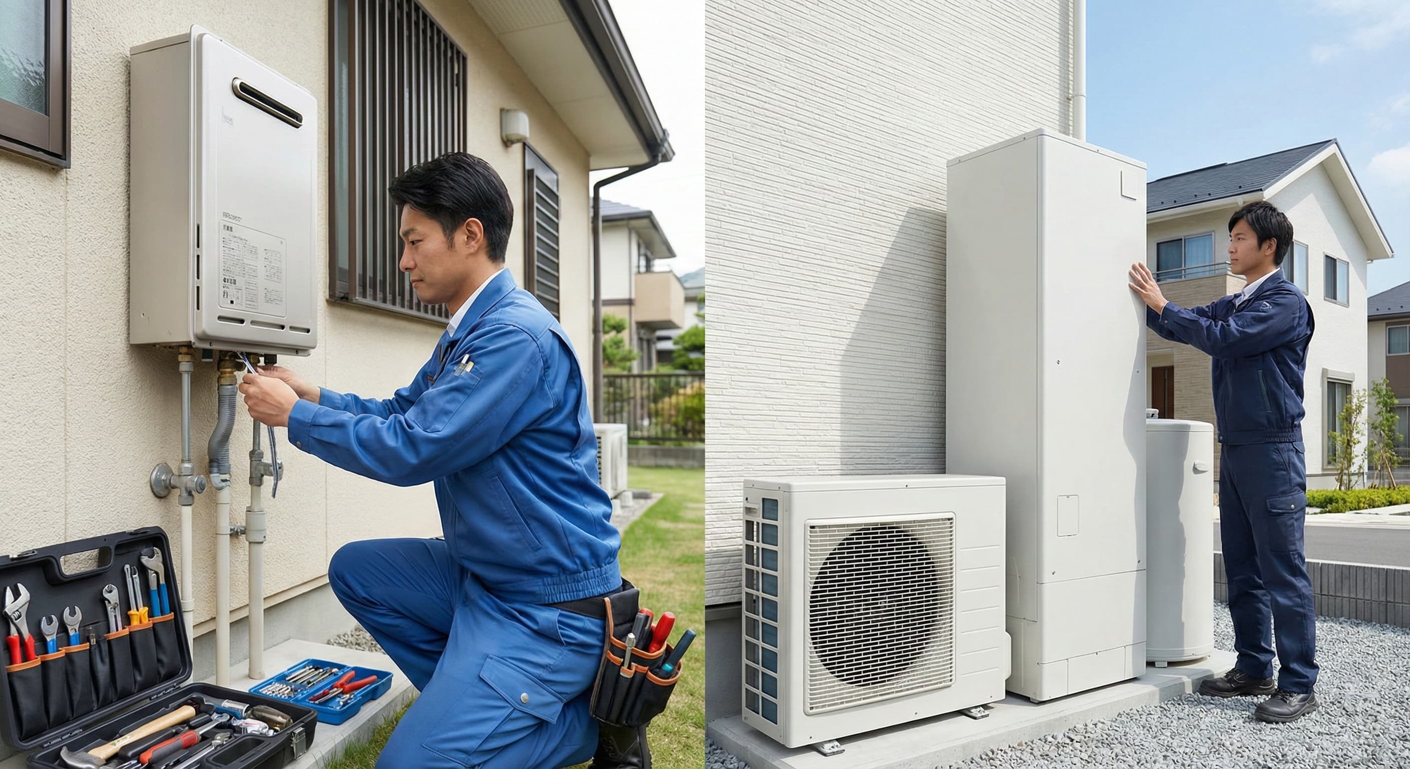 給湯器・エコキュートの施工イメージ