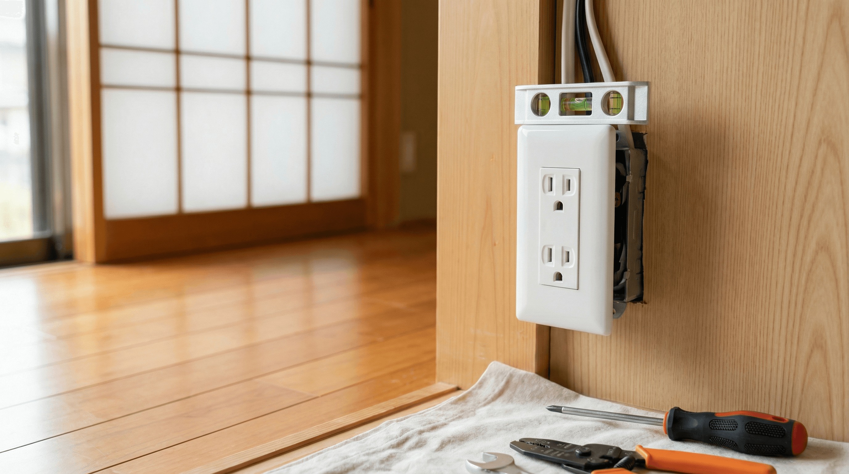 コンセント増設の施工写真